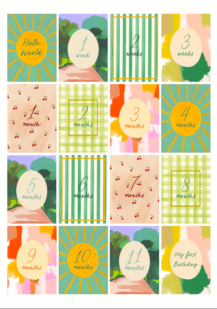 Baby Milestone Cards - Colour Burst